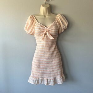 Madden NYC Gingham Smocked Dress Size L